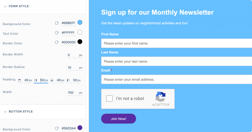 SendGrid signup forms feature screenshot