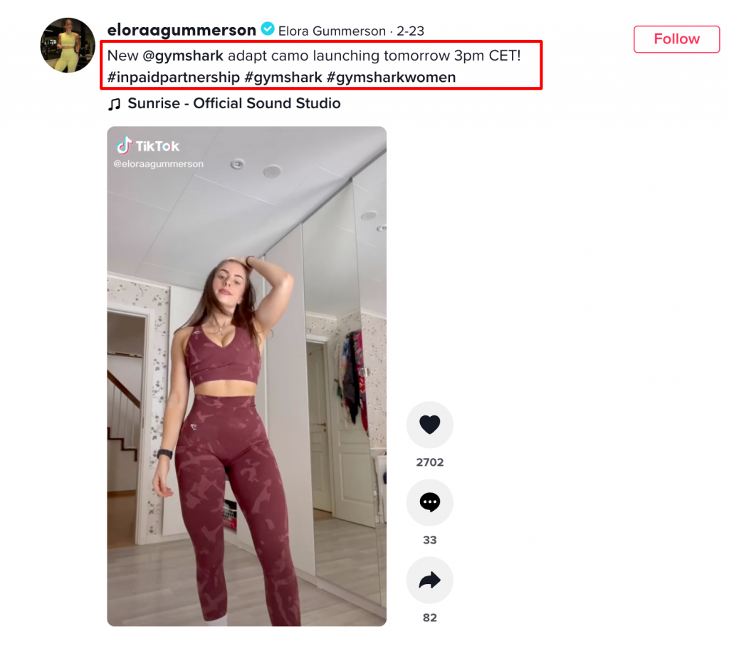 Gymshark TikTok influencer marketing campaign example