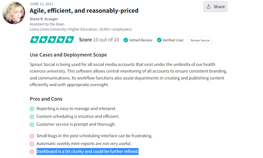 Sprout Social disadvantage user interface review Techradius