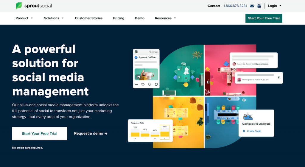 SproutSocial homepage screenshot