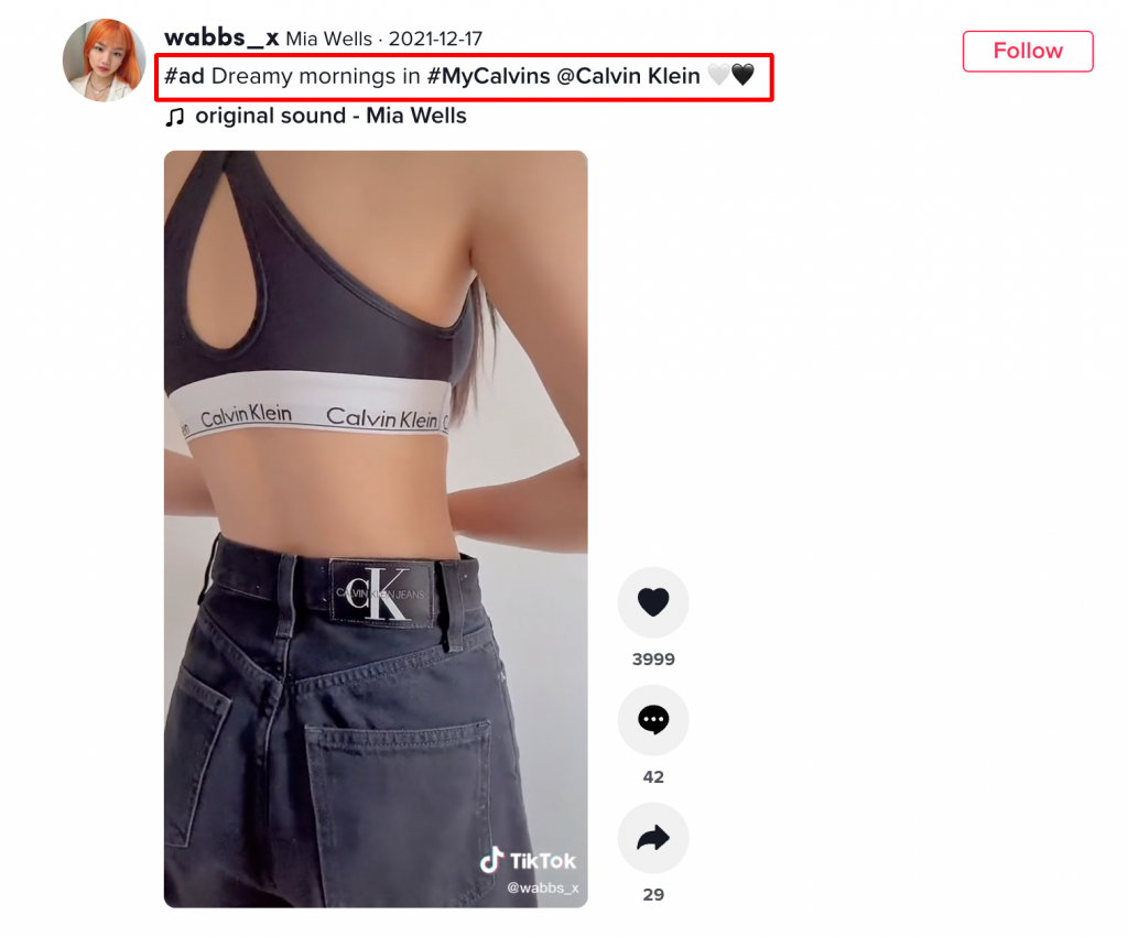 Calvin Klein TikTok influencer marketing campaign