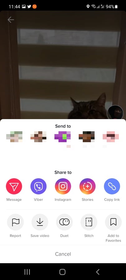 TikTok sharing feature