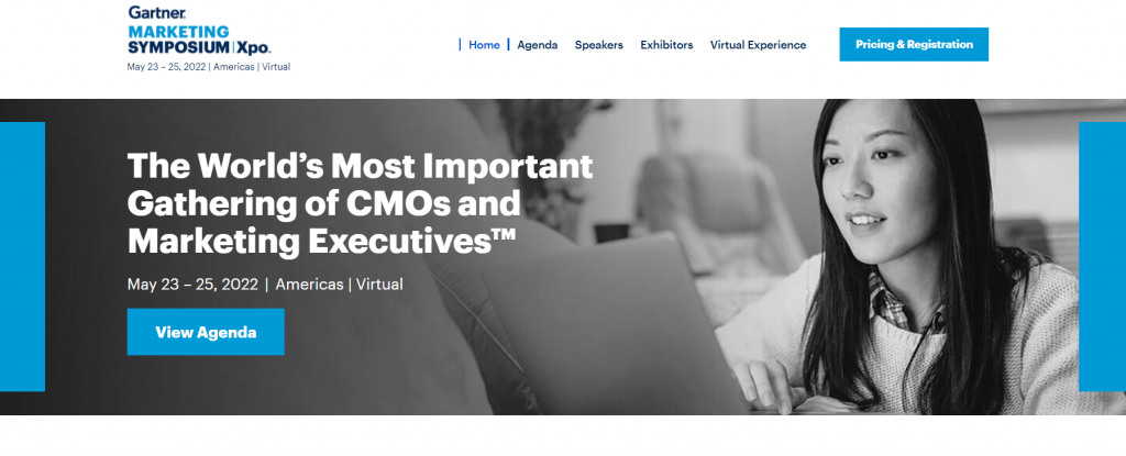 Gartner Marketing Symposium conference homepage screenshot