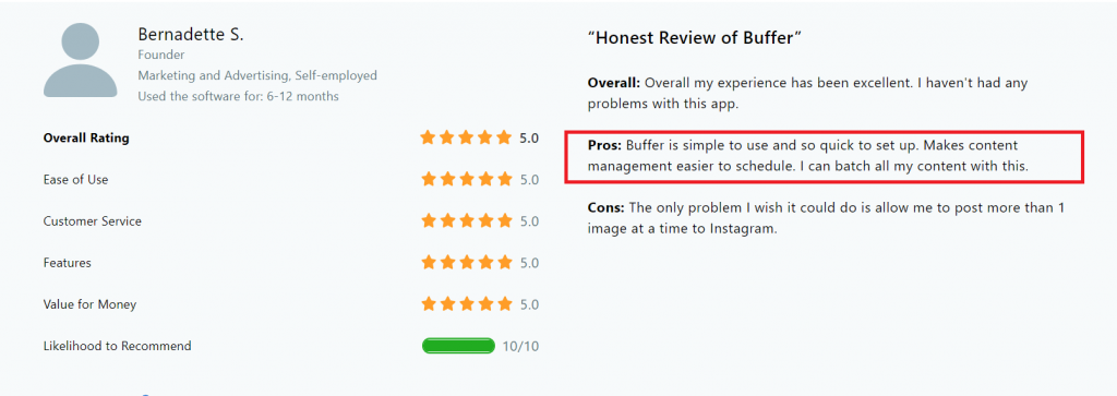 Buffer interface advantage capterra review