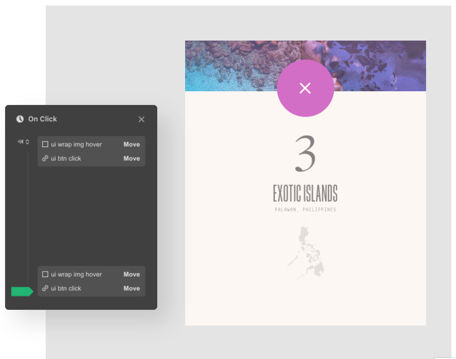 Webflow interactions feature screenshot