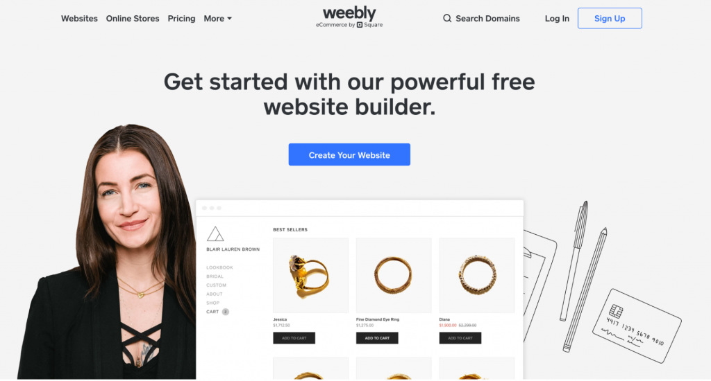 Weebly homepage screenshot