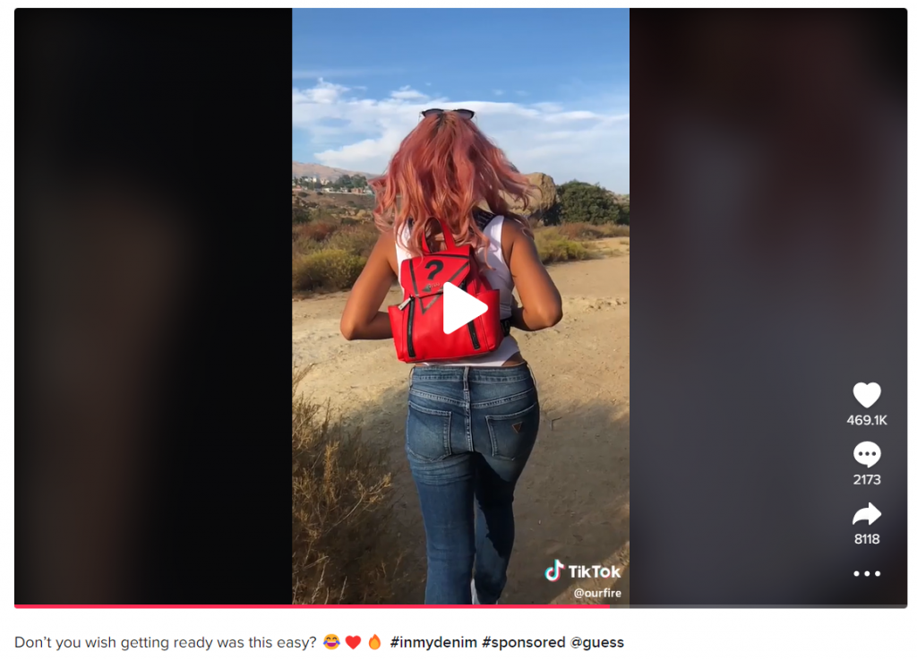 Guess #inmydenim influencer marketing campaign on TikTok