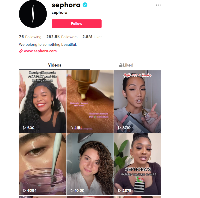 Sephora TikTok strategy example