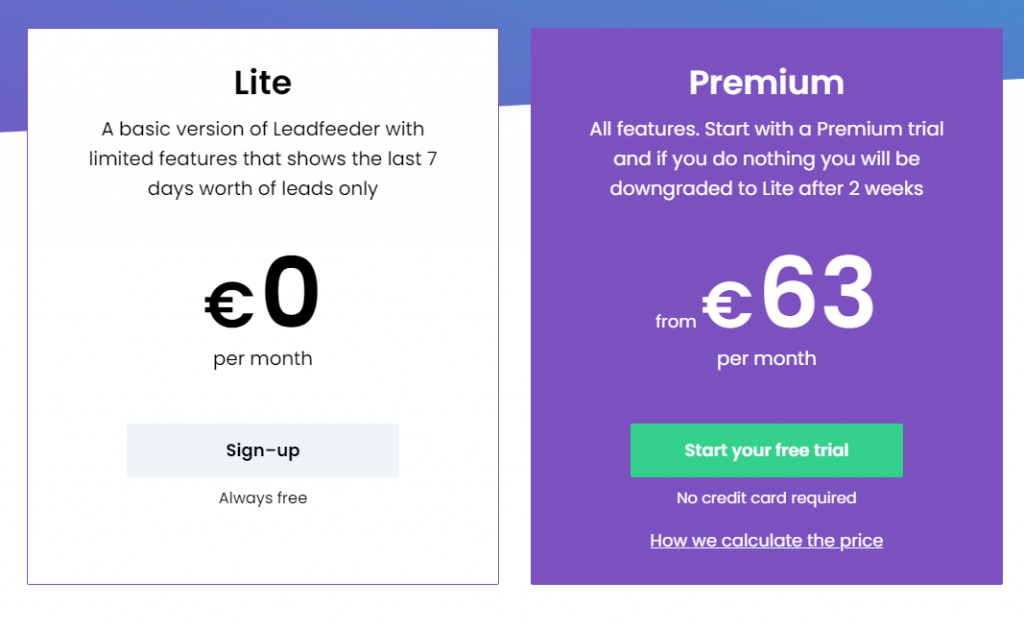 Leadfeeder pricing