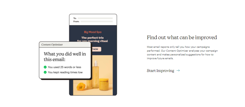 Mailchimp content optimizer feature