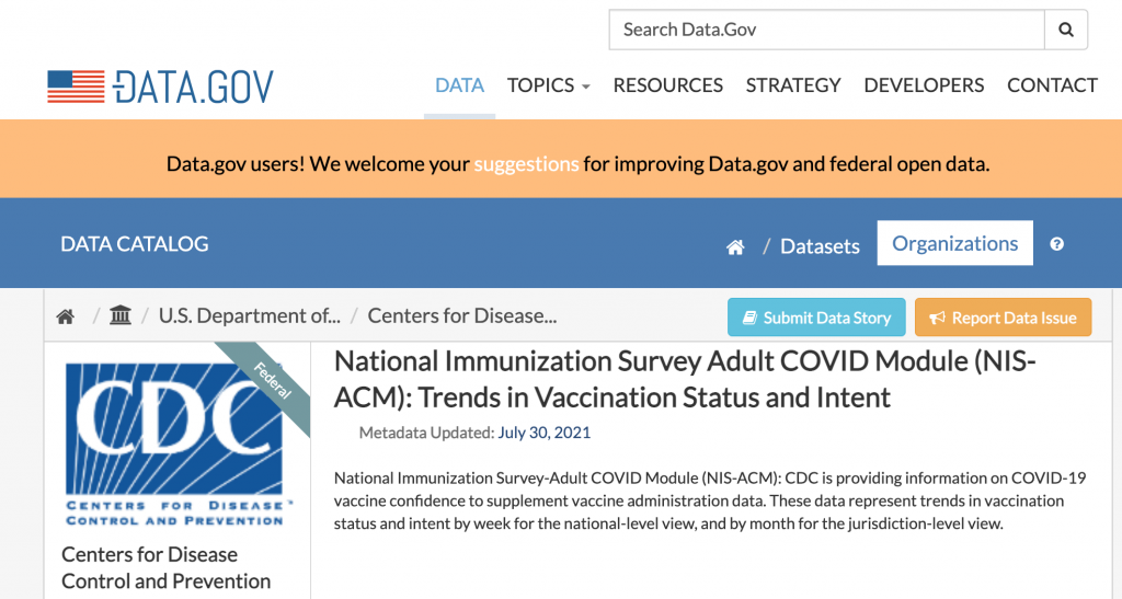 Data.gov public resource for market research