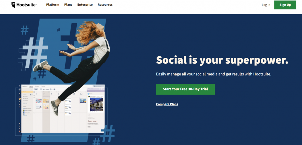 Hootsuite homepage screenshot