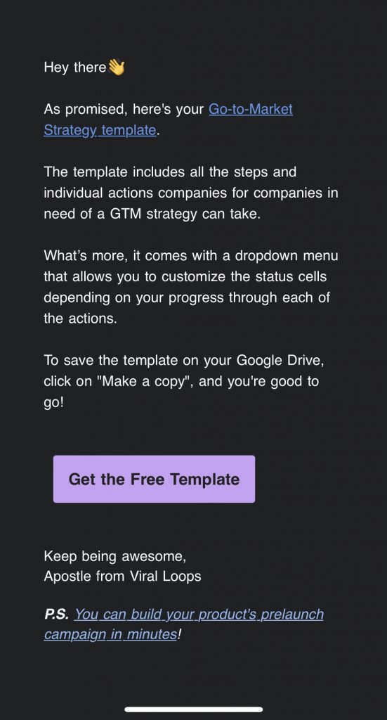 Viral Loops template email example