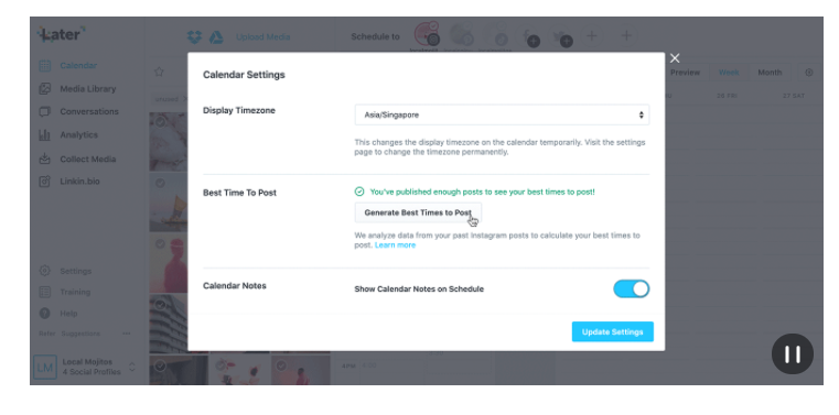 Later analytics screenshot best time to post