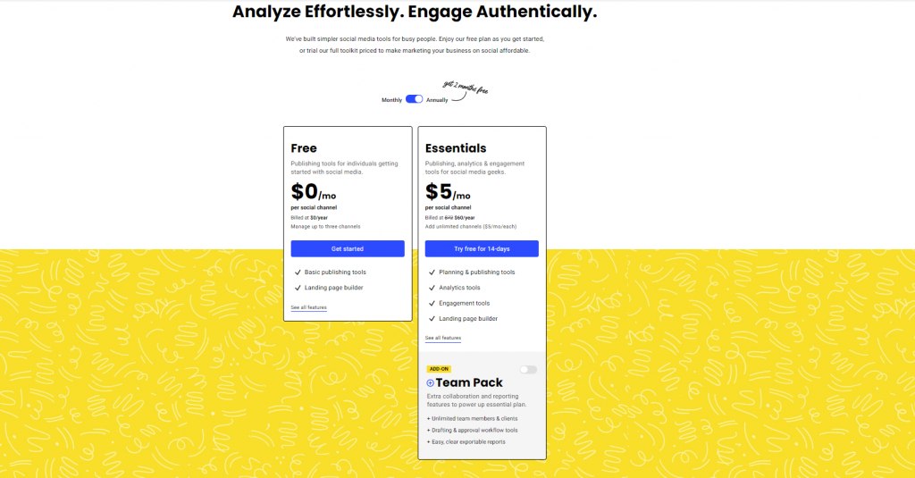 Buffer pricing screenshot