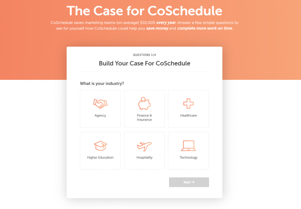 CoSchedule ROI Calculator