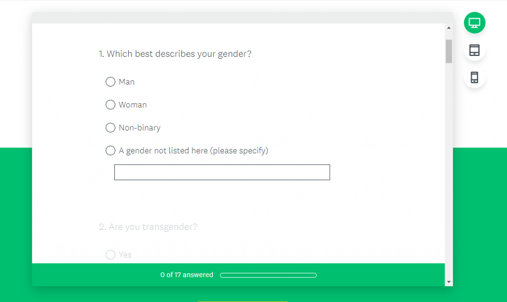 Example of atomized content in the quiz form