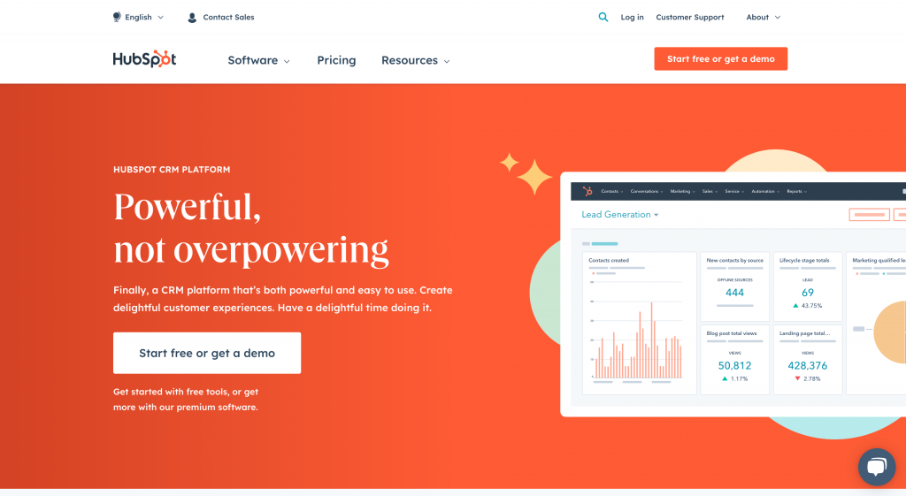 HubSpot homepage screenshot