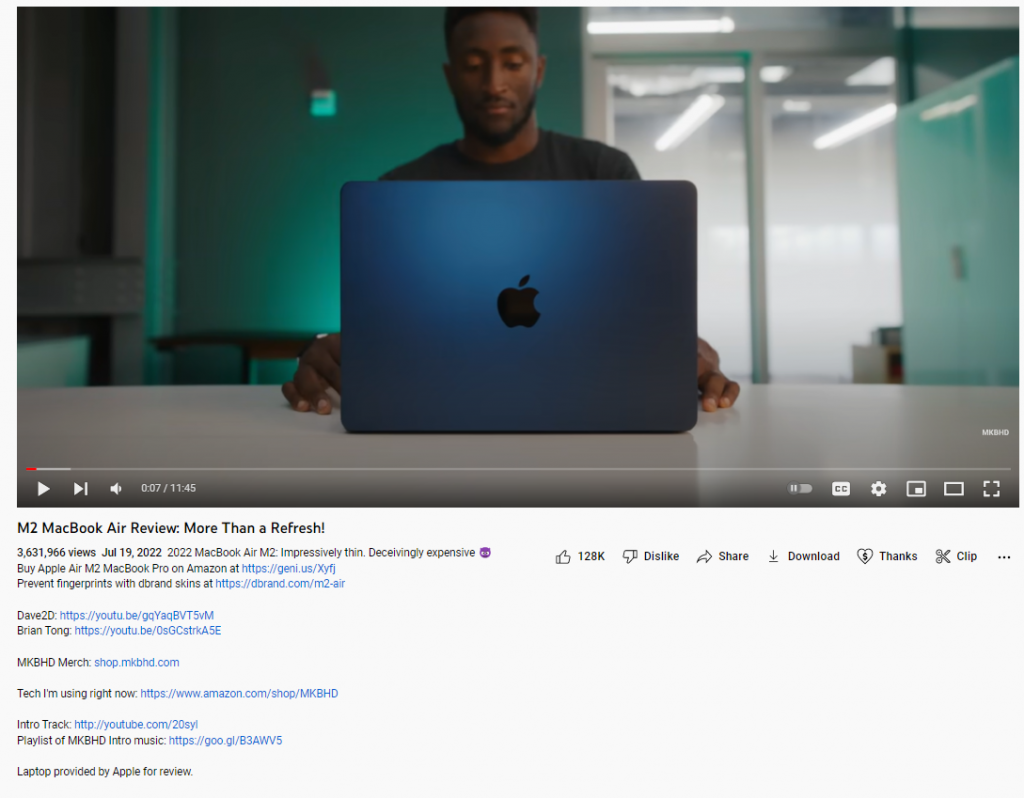 Marques Brownlee MacBook Air sponsored review