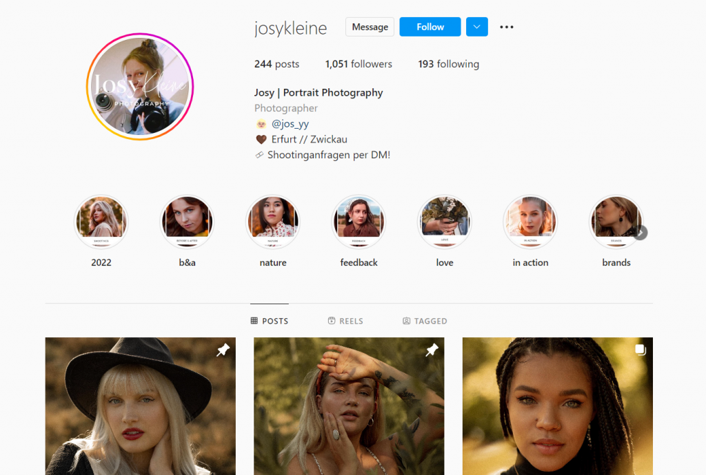 Josy Kleine photography influencer example