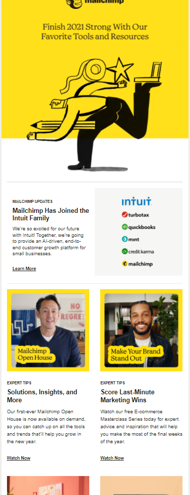 Mailchimp email newsletter example