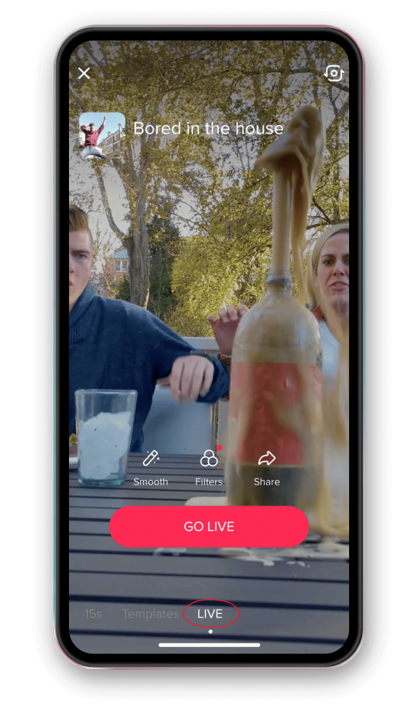 How to go live on TikTok step 2