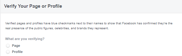 Facebook profile verification step 2