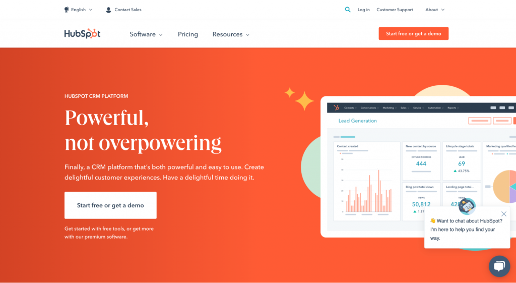 HubSpot homepage screenshot