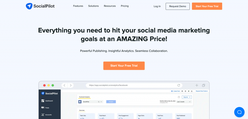 SocialPilot homepage screenshot