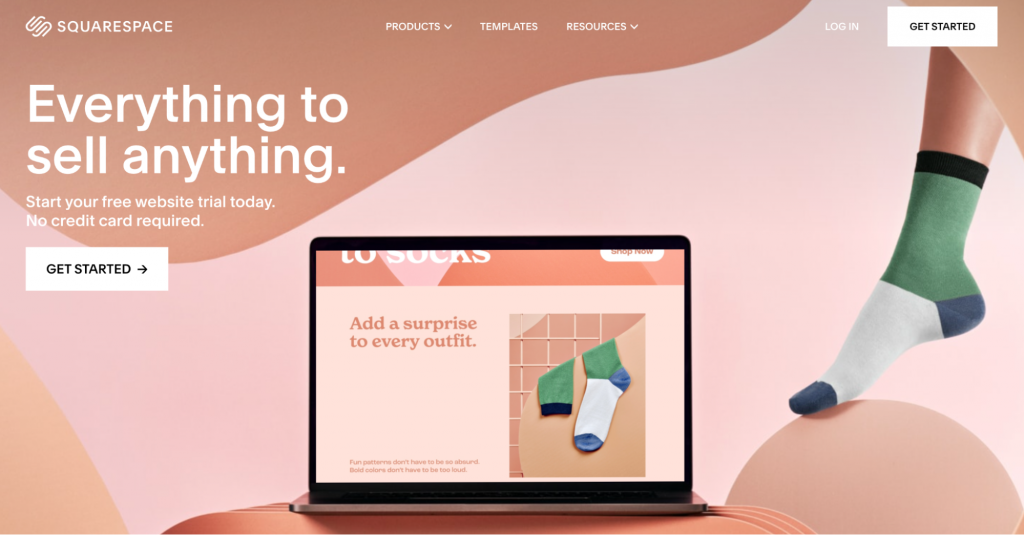 Squarespace homepage screenshot