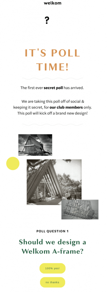 Wekom interactive email example with a poll