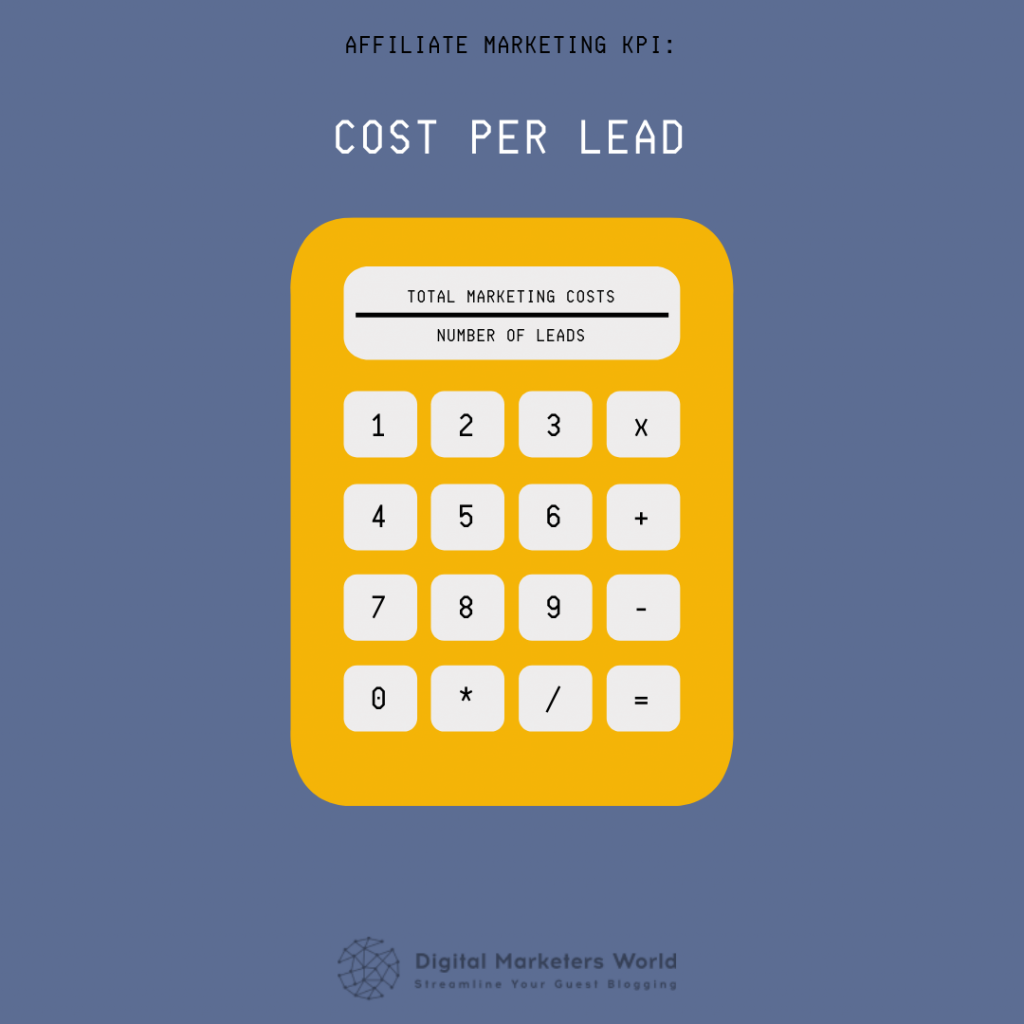 Affiliate marketing KPI Cost per lead - Digital Marketer's World