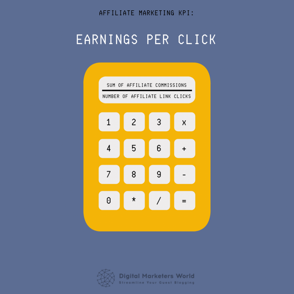 Affiliate marketing KPI Earnings per click - Digital Marketer's World