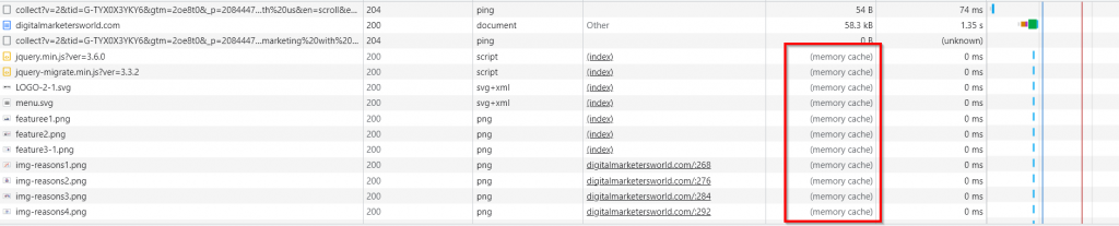 Static content browser caching example