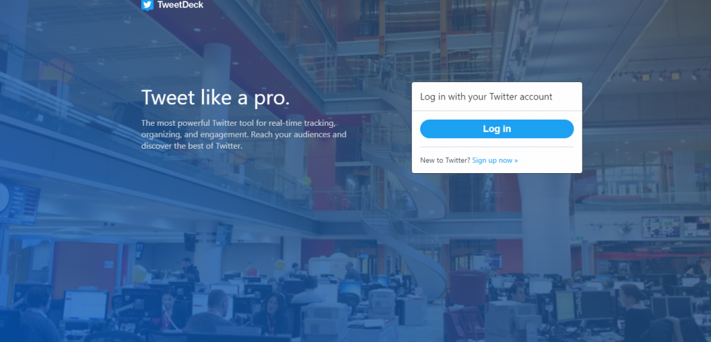 TweetDeck homepage screenshot