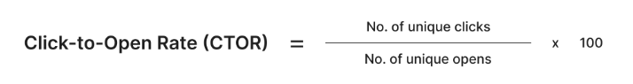 Click-to-open rate formula